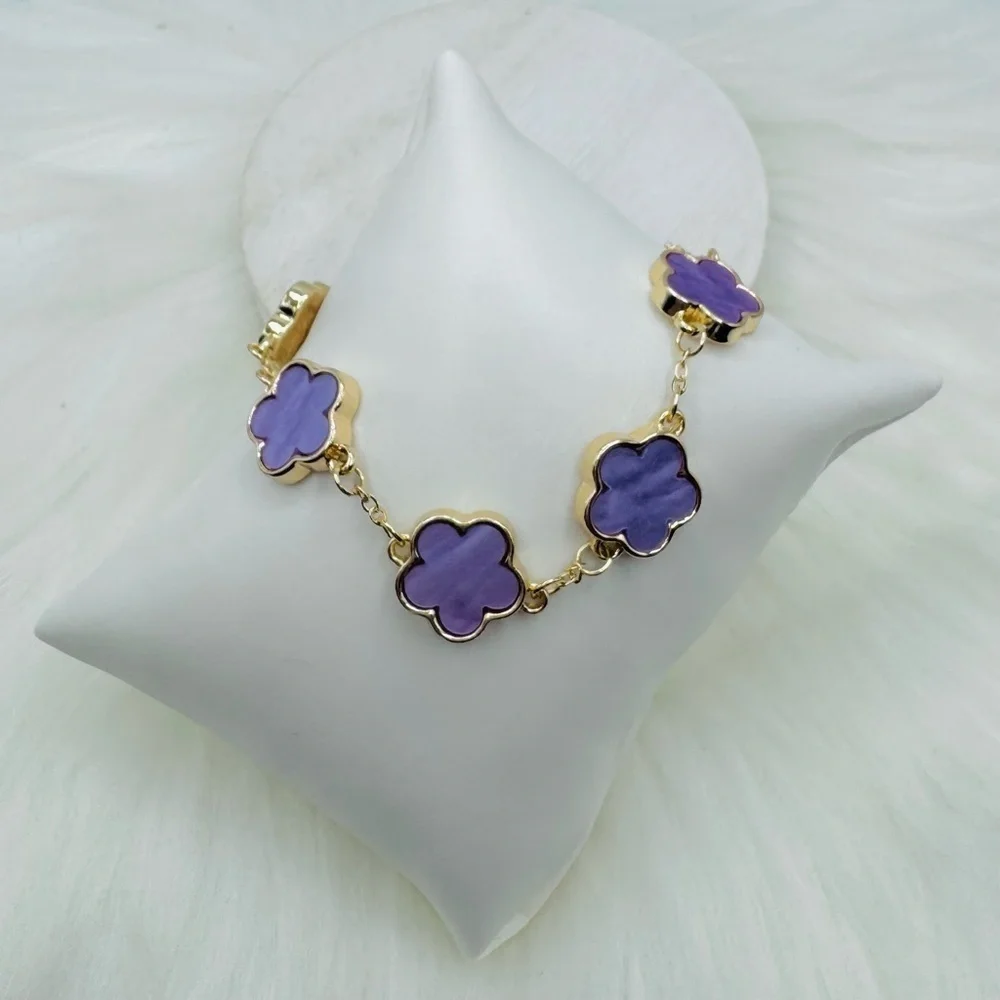 Camille Flower Bracelet in Purple